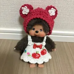 モンチッチSサイズハンドメイド服（レトロポップロンパース♪①