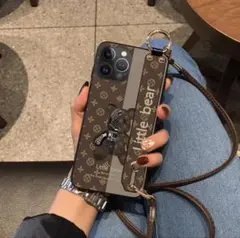 iPhone14ProMax用 ケース+フィルム付 ストラップ＆スタンド付