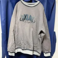 【美品】XLARGE グレー クルーネック トレーナー L