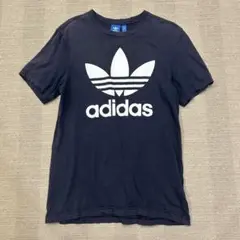 adidas トレフォイルロゴ Tシャツ Mサイズ相当 ネイビー ビッグロゴ