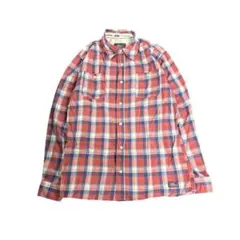 チェック柄シャツ　Dickies タータン　レッド×ブルー　L 古着　8B1のサムネイル