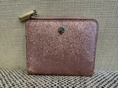kate spade 二つ折り財布 ピンク グリッター ラメ ケイトスペード