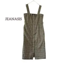 GINASIS 羊毛混 格紋 膝丈 連衣裙 背心裙 F