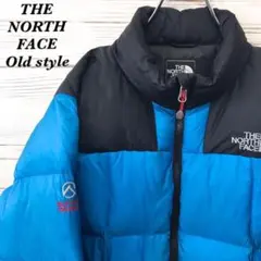 《激レア》ザノースフェイス☆ダウンジャケット M 刺繍 ブルー D357