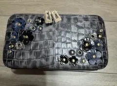 【新品・未使用】LEATHER JEWELS クロコ型押し ショルダーバッグのサムネイル