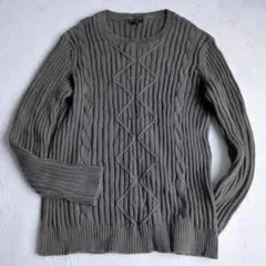 バナナリパブリック◇ケーブルニット リブ セーター カジュアル クラシカル L