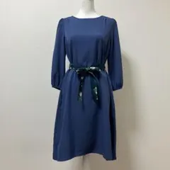 ふりふ　ワンピース　夏　ベルト　和風　リボンベルト　和柄　青　ブルーのサムネイル