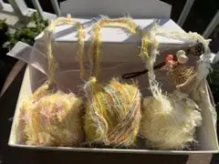 秋限定　ファンシーヤーン☆素材糸☆毛糸 3色セット【約2~3メートル × 3点】