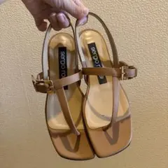 sergio rossi ベージュ サンダル ヒール2.5cm ブラウン