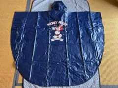 東京ディズニーランド　ミッキーマウス フード付きポンチョ ネイビー　一部破れあり