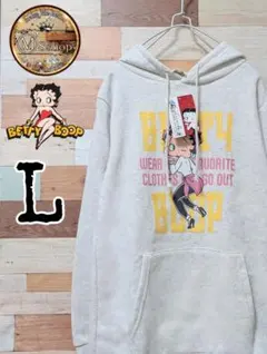 【爆人気】Betty boop　フーディ　プリント　裏起毛　アッシュのサムネイル