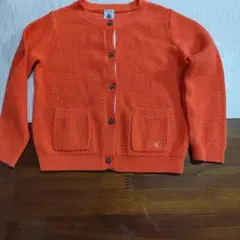 PETIT BATEAU オレンジ カーディガン 4ans/102cm
