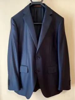 【美品】ユニバーサルランゲージ　ブラックスーツ ウール Super 120S