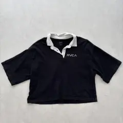 RVCA ラガーシャツ 半袖 ブラック ホワイト Sサイズのサムネイル