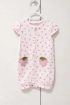 petit main いちご柄 ツーウェイ・ドレスオール