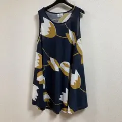h.b ノースリーブ チュニックワンピース 花柄　ゆったりサイズのサムネイル
