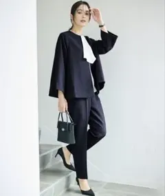 coca ウォッシャブルセットアップスーツ Mネイビー