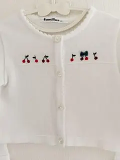 美品 現行品 familiar ホワイト カーディガン 90cm 100cm