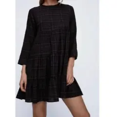 ZARA チェック柄 ミニワンピース チュニック S