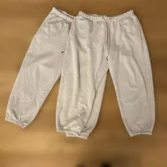 GU ヘビーウェイトワイドストレートパンツ ライトグレー XXL 2枚セット