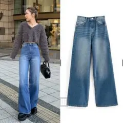 【新品未使用】GRL グレイル ハイウエストワイドデニムパンツ デニム
