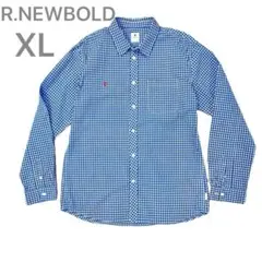 R.NEWBOLD ギンガムチェック 長袖 シャツ ブルー コットン 100