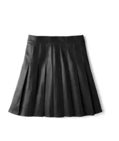 ブラック レザープリーツスカート