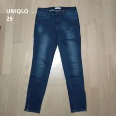 【美品】UNIQLO サイドジッパー スキニーパンツ 25インチ