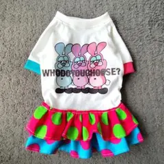 犬服！Lsize！カラフルドット　スカート