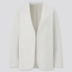 UNIQLO　ストレッチダブルフェイスジャケット　ナチュラル　春夏　通勤　美品