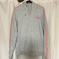 【パーカー】PUMA プーマ パーカー レディース グレー×ピンク ロゴ入り
