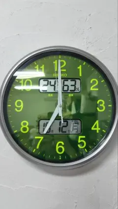 【電波時計】SEIKO 大型 壁掛け時計 KX235H（温湿度・カレンダー付）