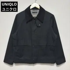 UNIQLO ユニクロ ユーティリティショートブルゾン 裏地チェック ブラック