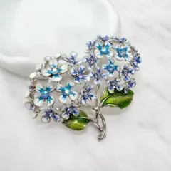 899可憐な♡レジンヘアゴム ハート ブルーマトリカリア シルバーリボン