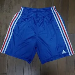 アディダスadidas2007年ショートパンツ(サッカーパンツ)青Lトリコロール