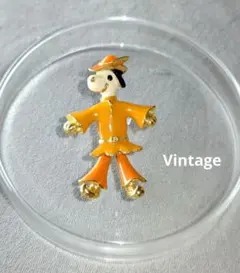 【Vintage】キャラクター　ブローチ　昭和レトロ　バッジ　ゴールド　犬のサムネイル