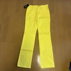 【新品未使用】ストレートパンツ　ズボン　黄色　ウエスト64
