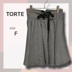 TORTE トルテ 千鳥格子 スカート ミニ レースアップ リボン フリーサイズのサムネイル
