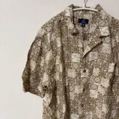 美品　アロハシャツ　総柄　柄シャツ　ビンテージ　Lサイズ　半袖シャツ　古着　夏服のサムネイル