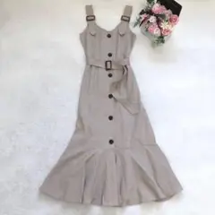 コンティニュエ ド ナイスクラップ ジャンパースカート フレア ワンピース 無地