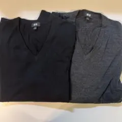 UNIQLO エクストラファインメリノVネックセーター 2枚セット