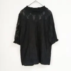 INGNI イング 総レース トップス カットソー M ブラック 五分袖