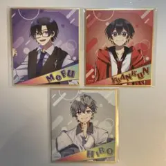 カラフルピーチ色紙　ゆあん、もふ、ヒロ