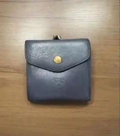 極美品✨️イルビゾンテ 三つ折り財布 シボ革 ブラック 黒 外ポケット 