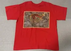 アボリジナルアート風 プリントTシャツ レッド 半袖