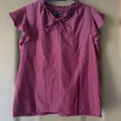 2wayバーガンディ フリル袖 ノースリーブシャツ