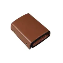 二つ折り財布　レザー　箱型財布 本革 ボックス型小銭入れ コンパクト　男女兼用