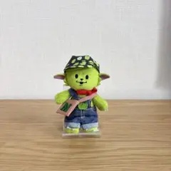 メメル　ぬい服　デニム　ステッチ入サロペット、キャップ、ショルダー　no176