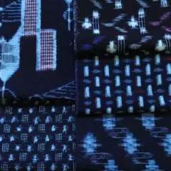 №241　古布　ハギレ　*藍染　木綿　絣　はぎれ*　5枚セット