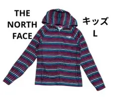 THE NORETH FACE ストライプ フリースパーカー　キッズL